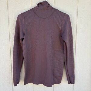 Athleta Flurry Balaclava Rib Mix Hoodie Womens Large Almond Brown Outdoor Winter